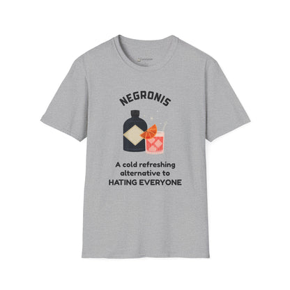 Negronis T-Shirt — "A cold refreshing alternative to hating everyone" Cocktail Tee