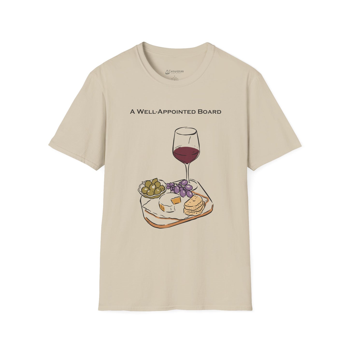 "A Well-Appointed Board" Wine & Charcuterie Graphic T-Shirt