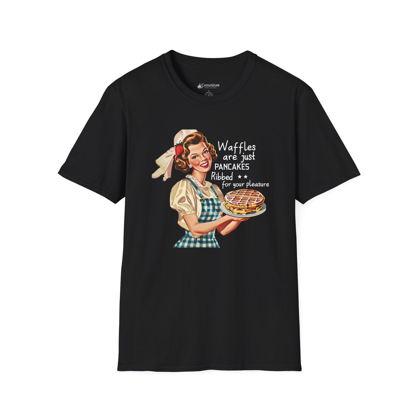 Retro Breakfast Tee – "Waffles are just pancakes dressed up for pleasure" Funny T-Shirt