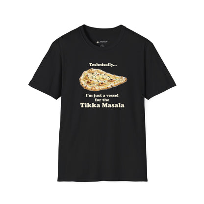 Naan Bread T-Shirt — “Technically I’m Just a Vessel for the Tikka Masala” Indian Food Tee