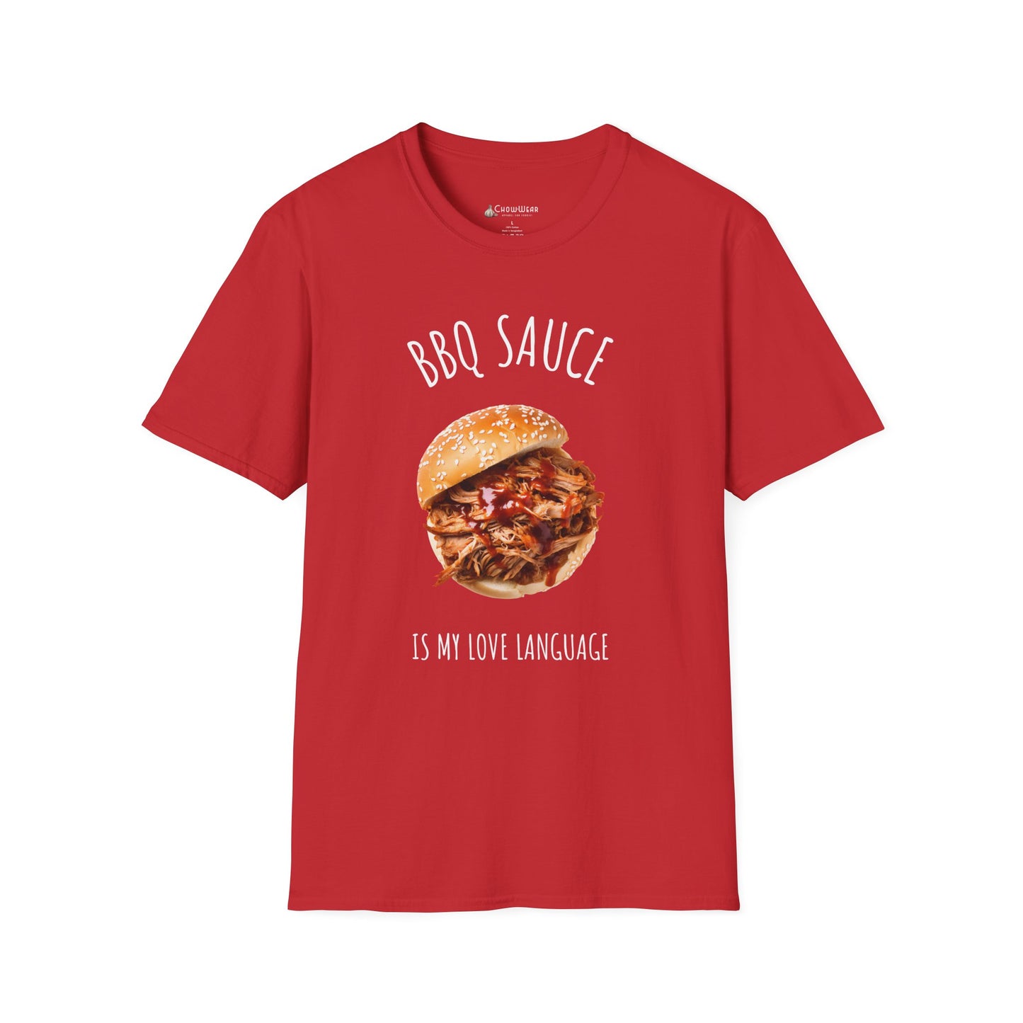 T-Shirt — "BBQ Sauce Is My Love Language" Pulled Pork Sandwich Tee