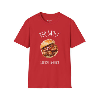 T-Shirt — "BBQ Sauce Is My Love Language" Pulled Pork Sandwich Tee