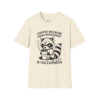 Coffee Because Anger Management Is Too Expensive Funny Raccoon T-Shirt