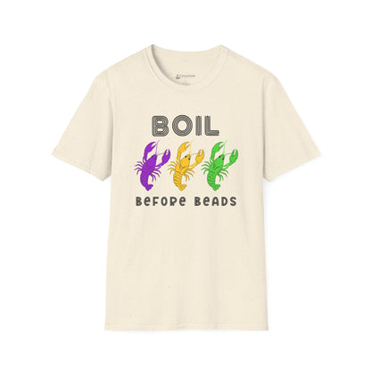 Crawfish Boil T-Shirt - "Boil Before Beads" Mardi Gras Seafood Tee