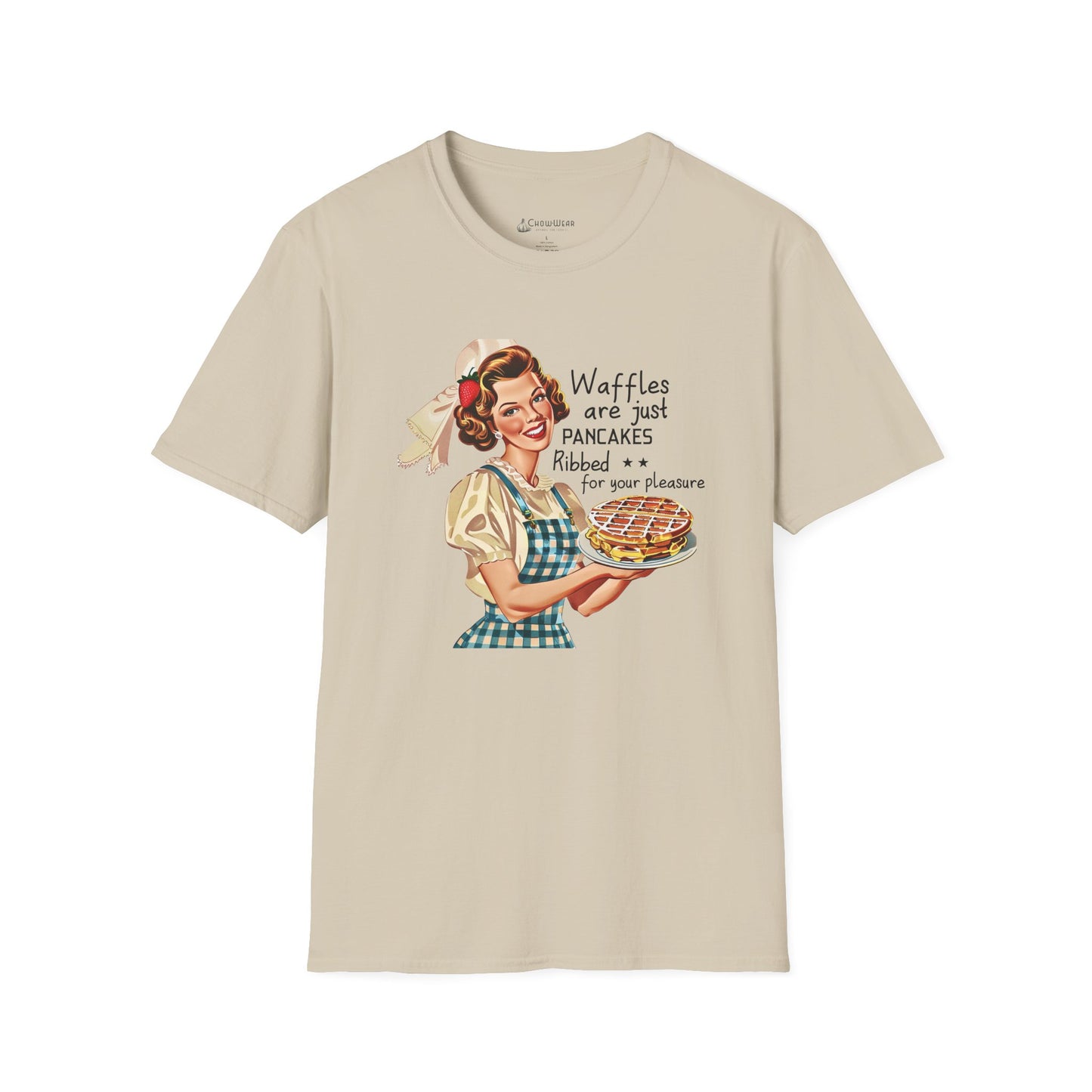 Retro Breakfast Tee – "Waffles are just pancakes dressed up for pleasure" Funny T-Shirt