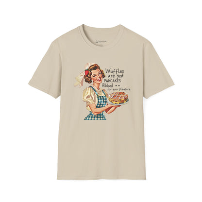 Retro Breakfast Tee – "Waffles are just pancakes dressed up for pleasure" Funny T-Shirt