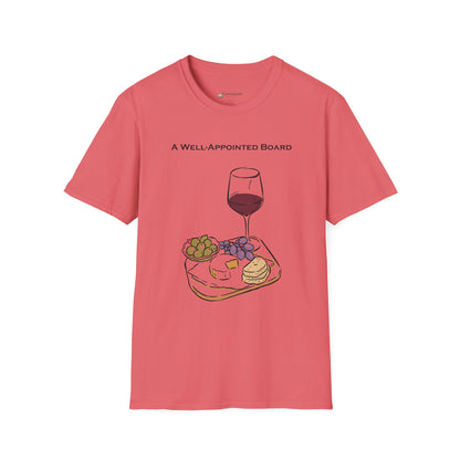 "A Well-Appointed Board" Wine & Charcuterie Graphic T-Shirt