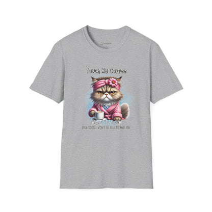 Cat Coffee T-Shirt — "Touch My Coffee" Funny Grumpy Kitty Graphic Tee