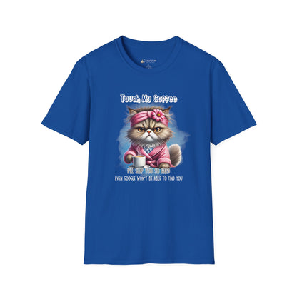 Cat Coffee T-Shirt — "Touch My Coffee" Funny Grumpy Kitty Graphic Tee