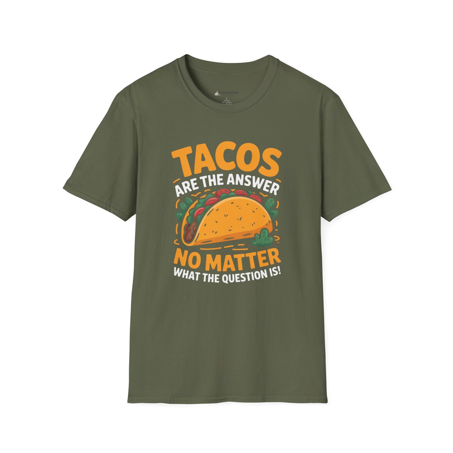 Taco T-Shirt — "Tacos Are The Answer" Funny Mexican Street Food Shirt