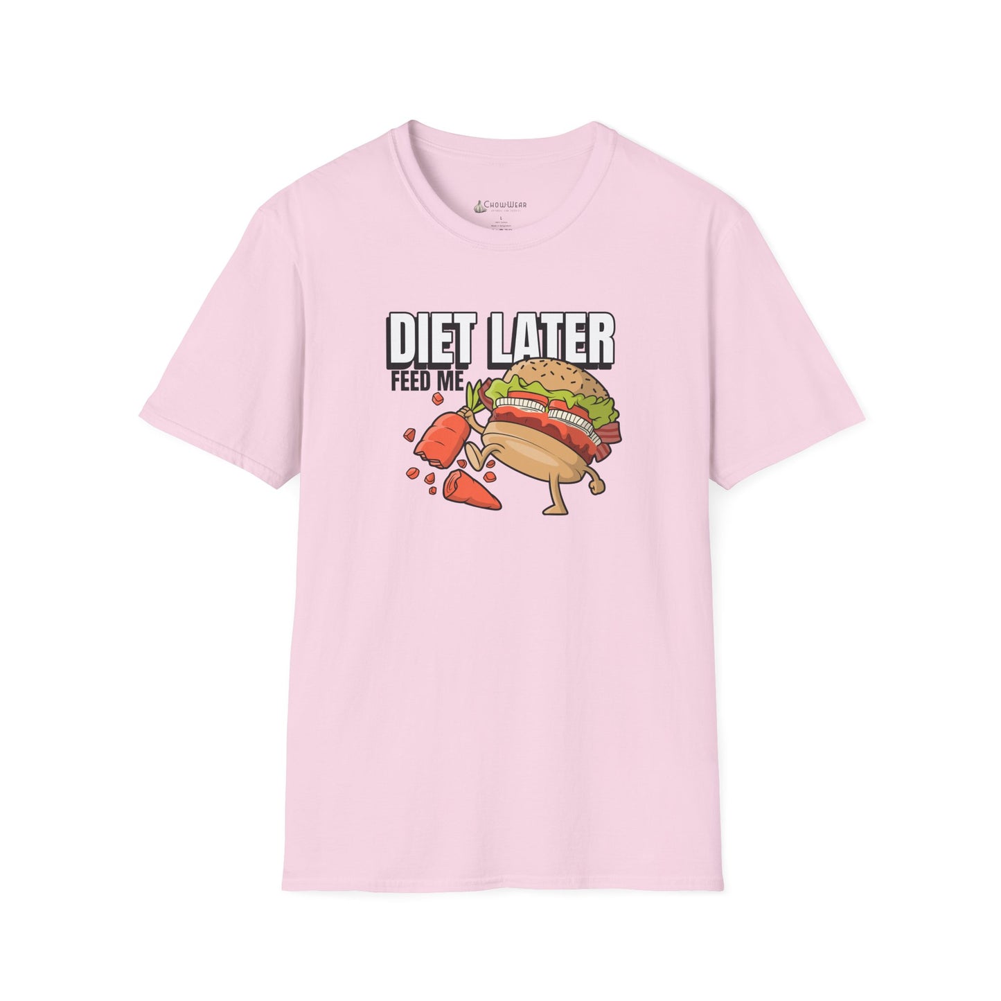 Diet Later Feed Me Burger T-Shirt — Funny Foodie Graphic Tee