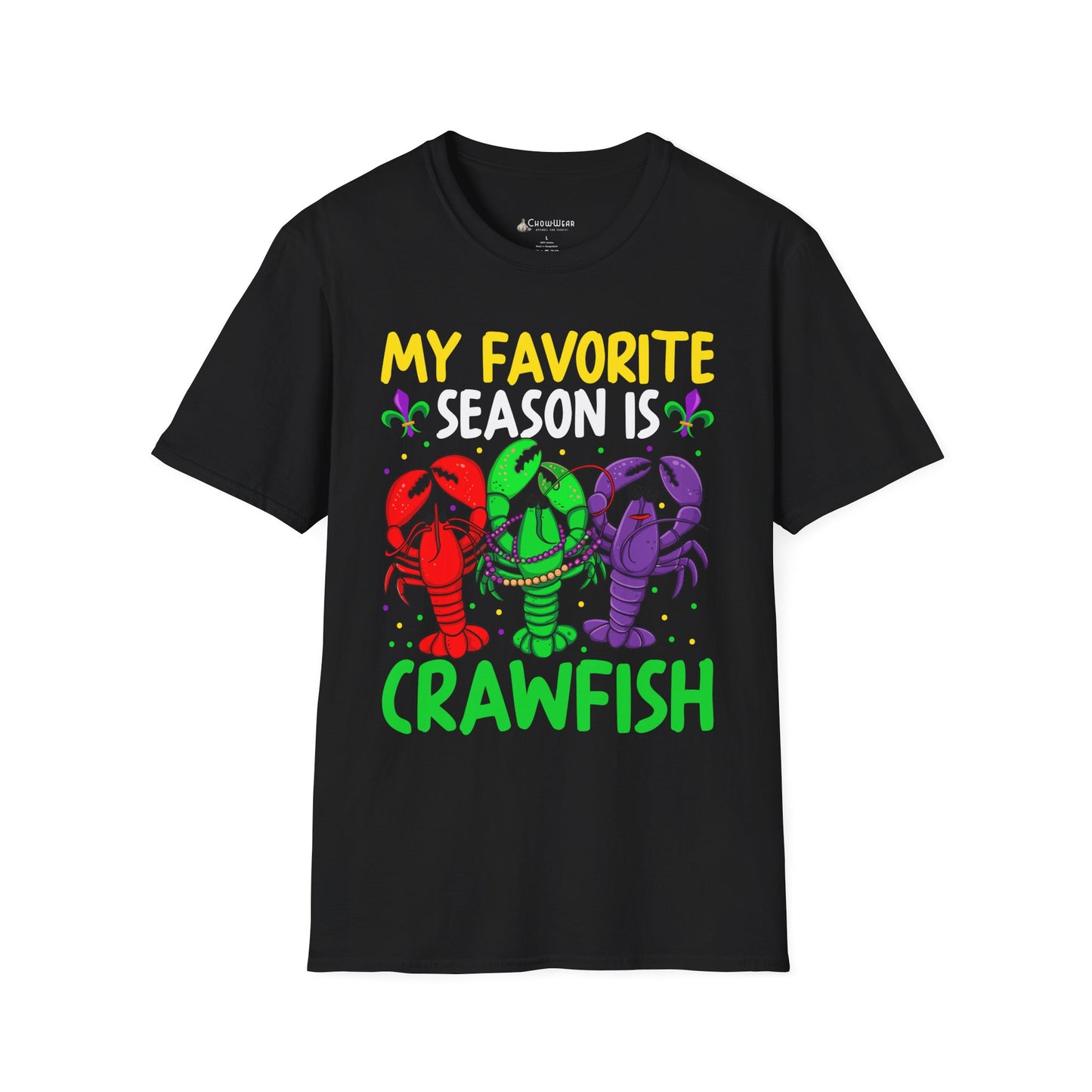 Crawfish Season T-Shirt — "My Favorite Season Is Crawfish" Cajun Seafood Mardi Gras