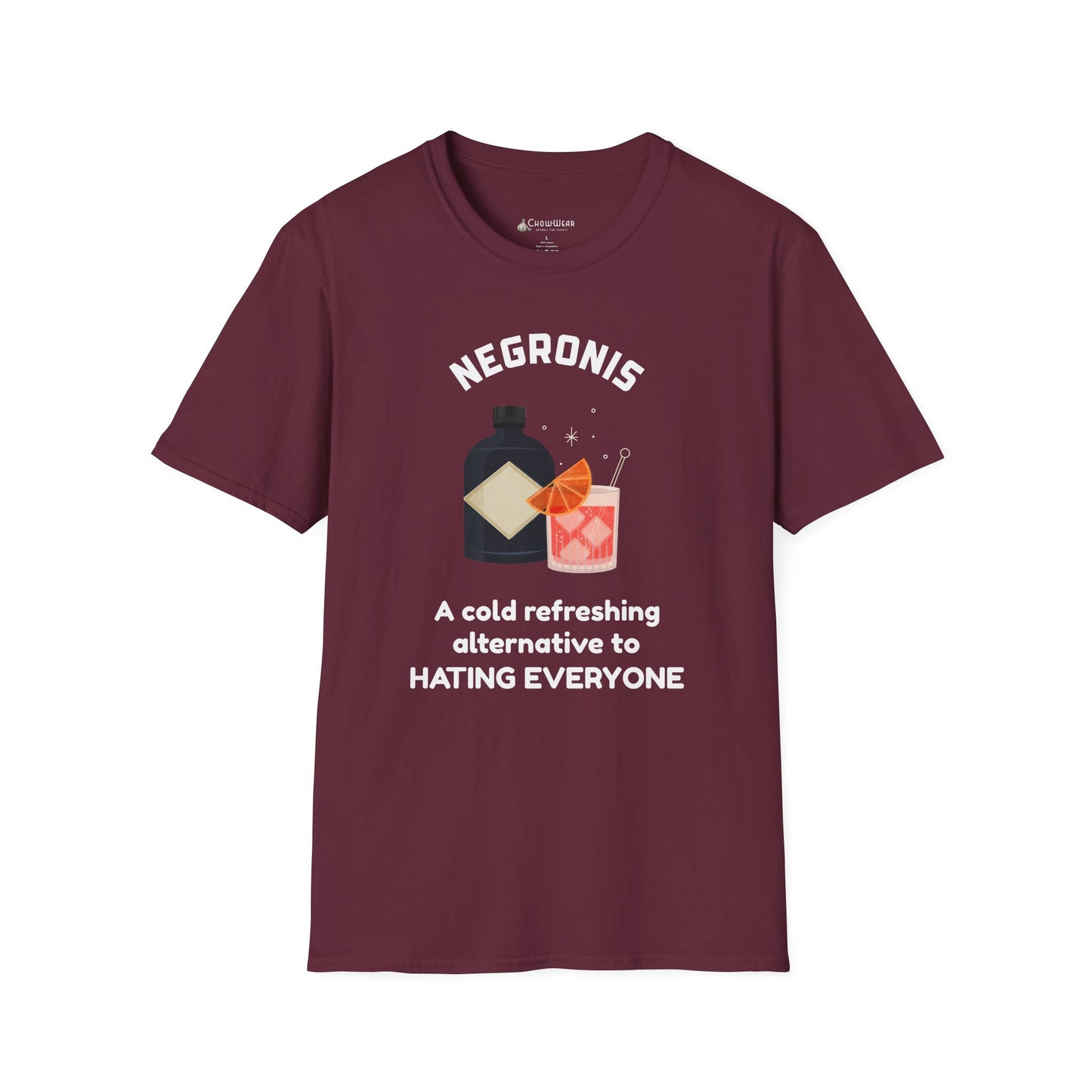 Negronis T-Shirt — "A cold refreshing alternative to hating everyone" Cocktail Tee