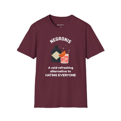 Negronis T-Shirt — "A cold refreshing alternative to hating everyone" Cocktail Tee