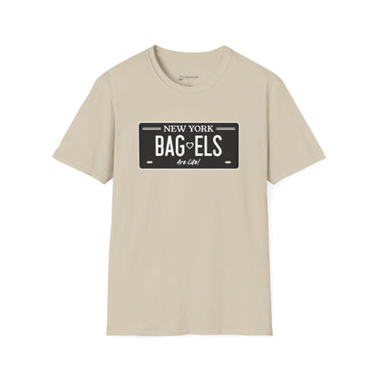 Bagels Are Life T-Shirt — New York License Plate Design