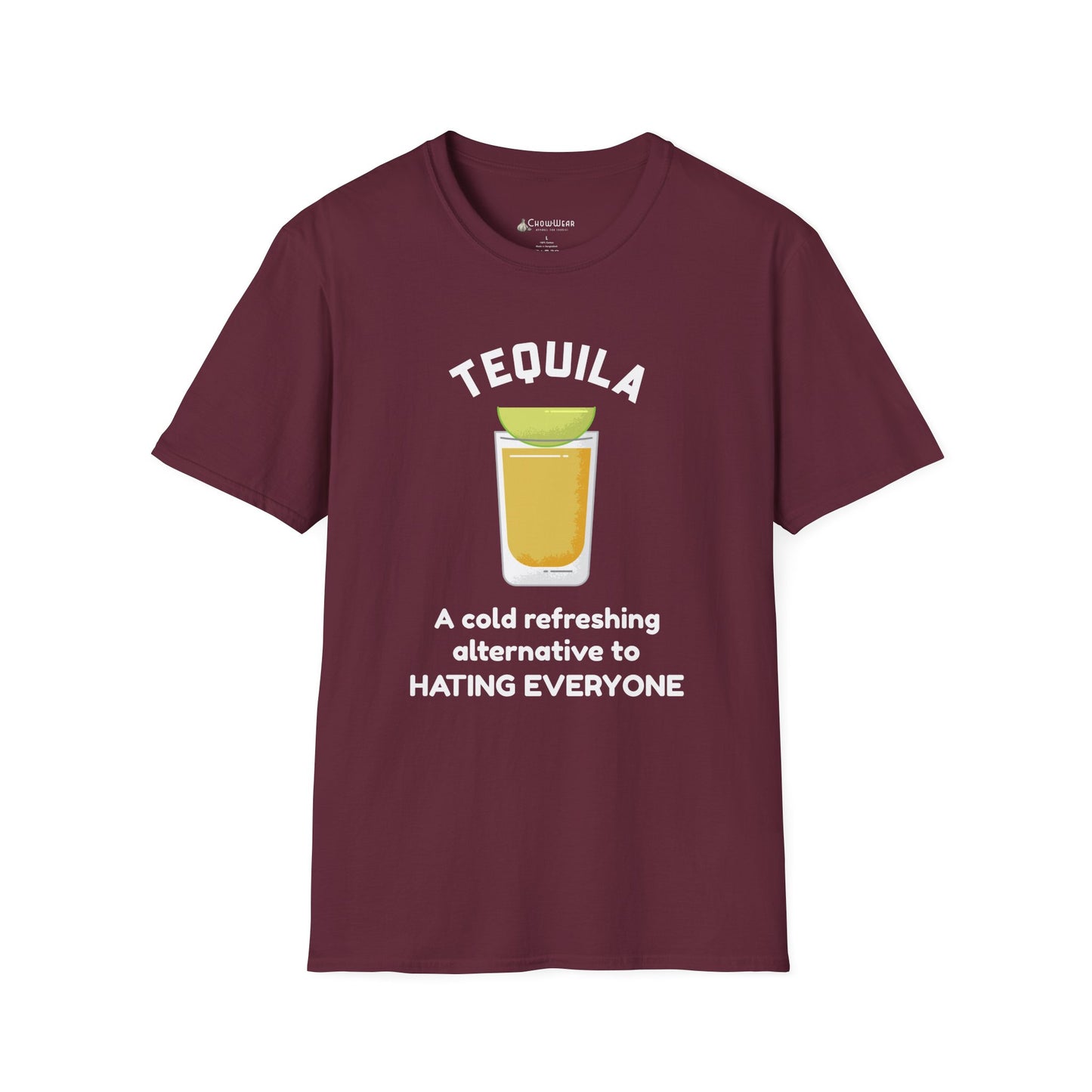 Tequila Shot T-Shirt — “A cold refreshing alternative to hating everyone” Funny Drinking Shirt