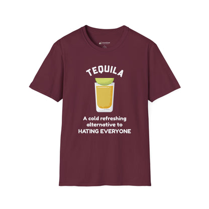Tequila Shot T-Shirt — “A cold refreshing alternative to hating everyone” Funny Drinking Shirt