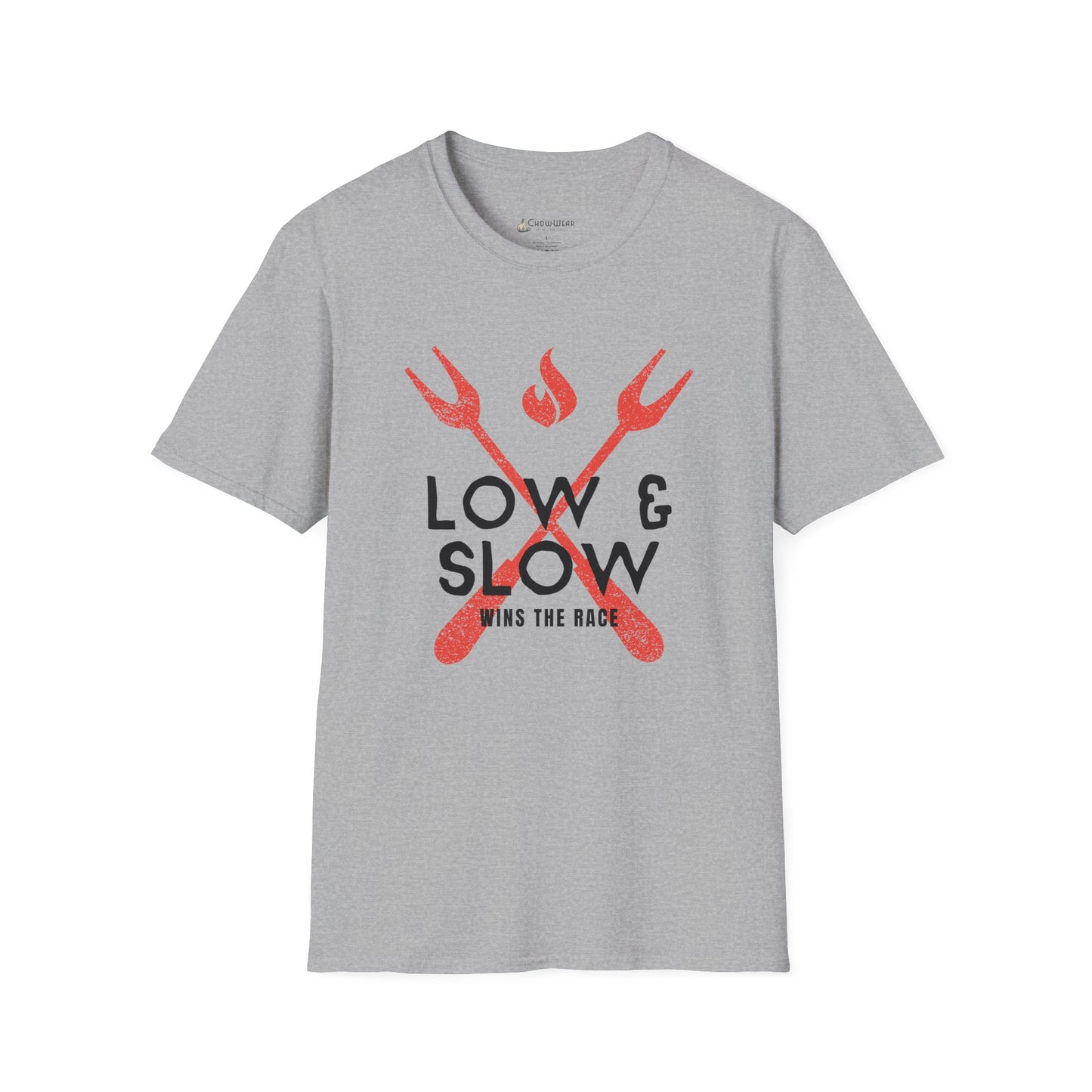 Slow & Low BBQ T-Shirt — 'Low & Slow Wins the Race' Grilled Meat Tee