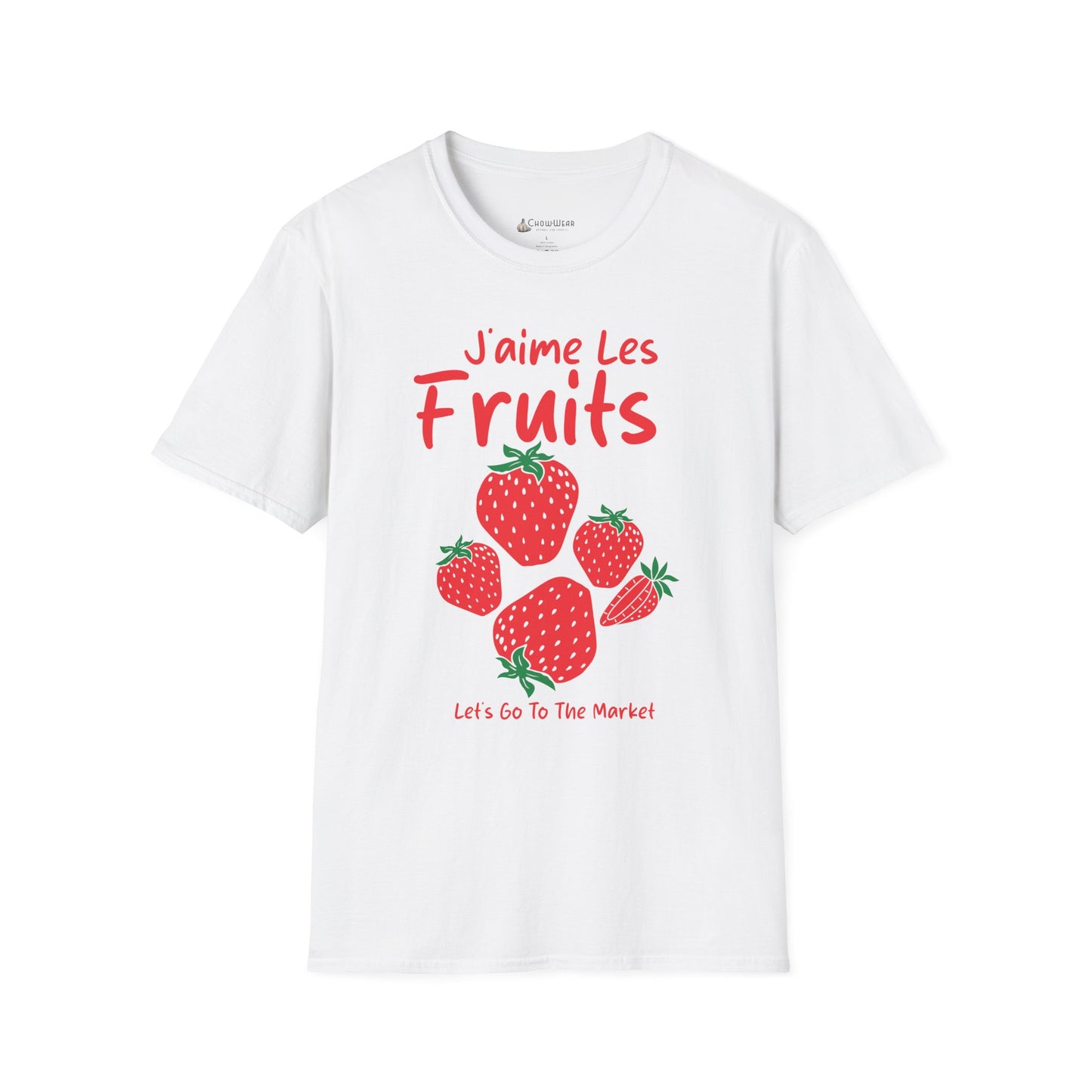 Strawberry "J'aime Les Fruits" (I Love Fruit) French Farmers Market T-Shirt