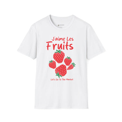 Strawberry "J'aime Les Fruits" (I Love Fruit) French Farmers Market T-Shirt