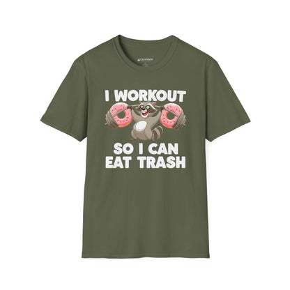 "I Workout So I Can Eat Trash" Funny Fitness Diet T-shirt