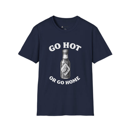 Hot Sauce T-Shirt — "Go Hot or Go Home" Chili Head Graphic Tee