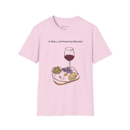 "A Well-Appointed Board" Wine & Charcuterie Graphic T-Shirt