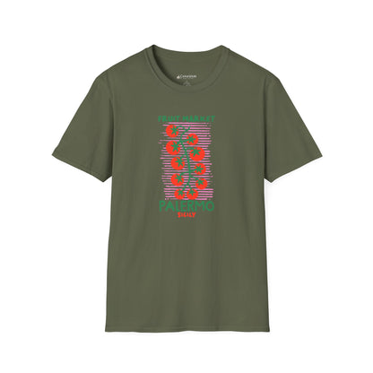 Tomato Vine Palermo Italy T‑Shirt — Fruit Market Travel Foodie Tee