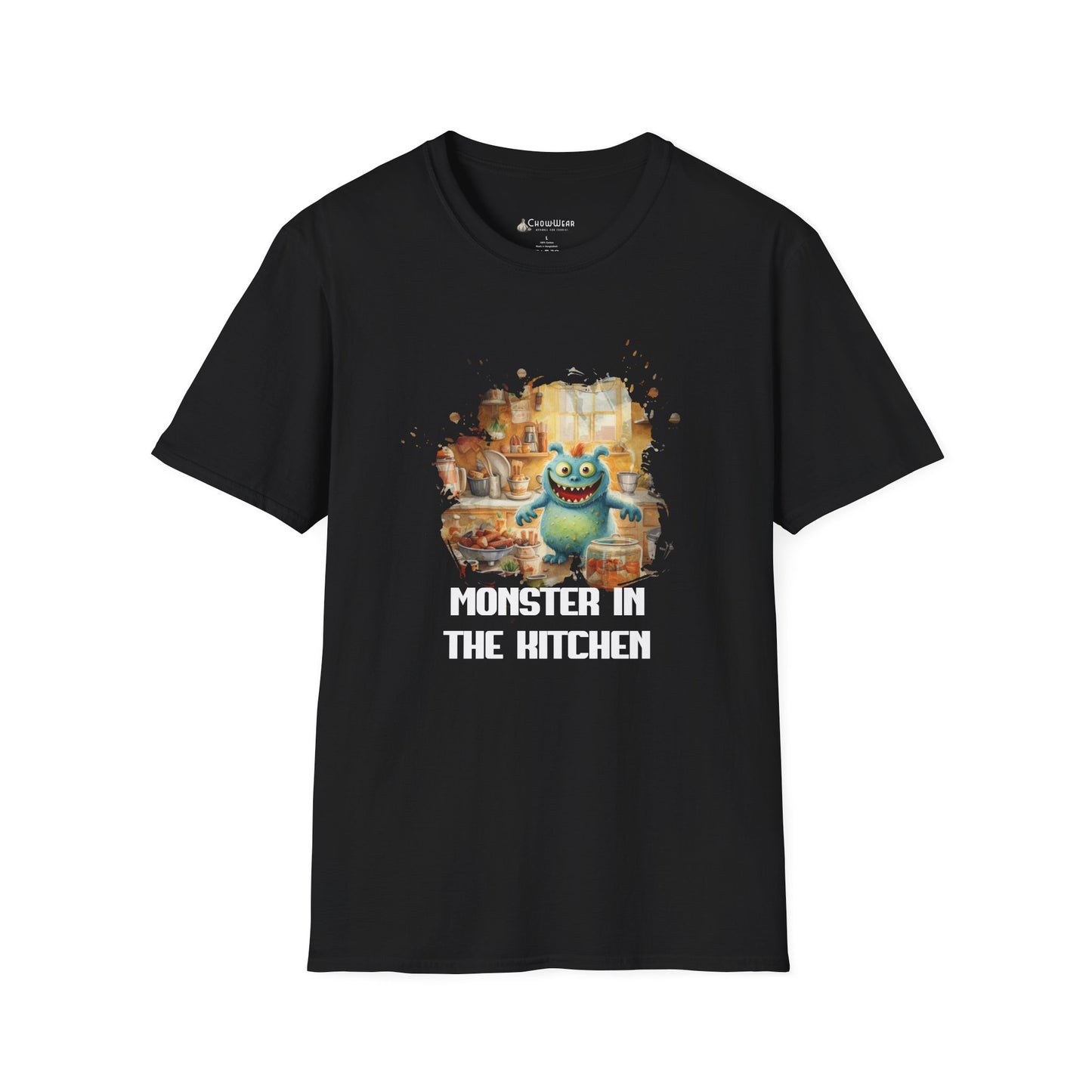T-Shirt — "Monster in the Kitchen" Cute Cartoon Cooking Chef Tee
