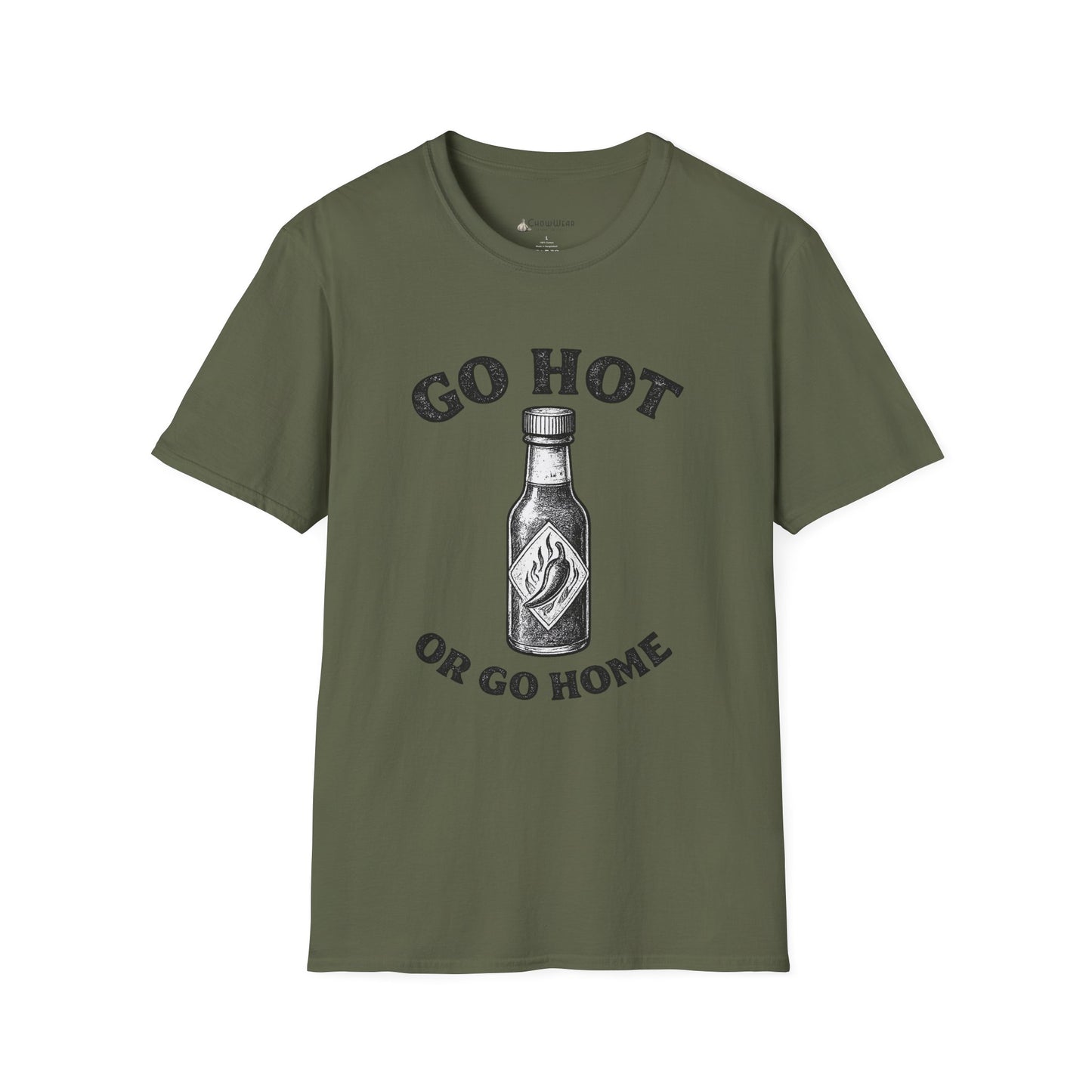 Hot Sauce T-Shirt — "Go Hot or Go Home" Chili Head Graphic Tee