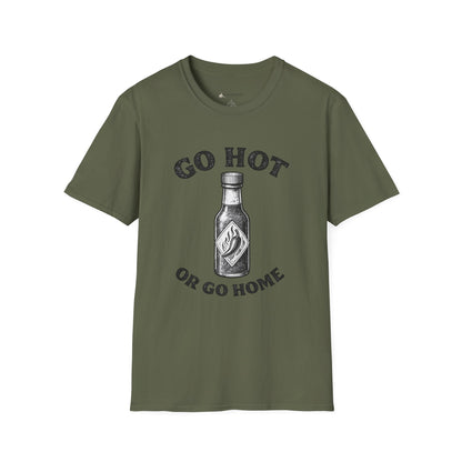 Hot Sauce T-Shirt — "Go Hot or Go Home" Chili Head Graphic Tee