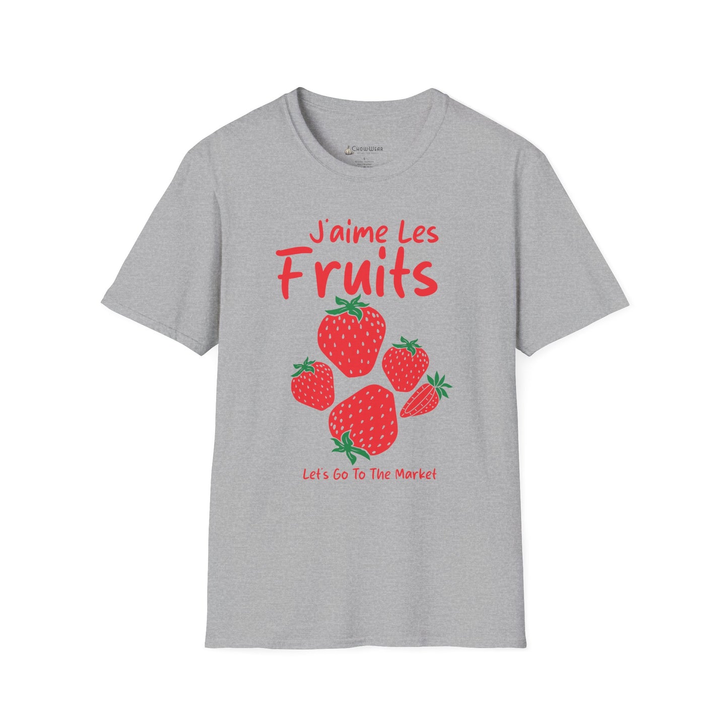 Strawberry "J'aime Les Fruits" (I Love Fruit) French Farmers Market T-Shirt