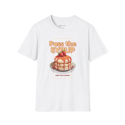 Pass the Syrup Pancake T-Shirt — Retro Breakfast Graphic Tee
