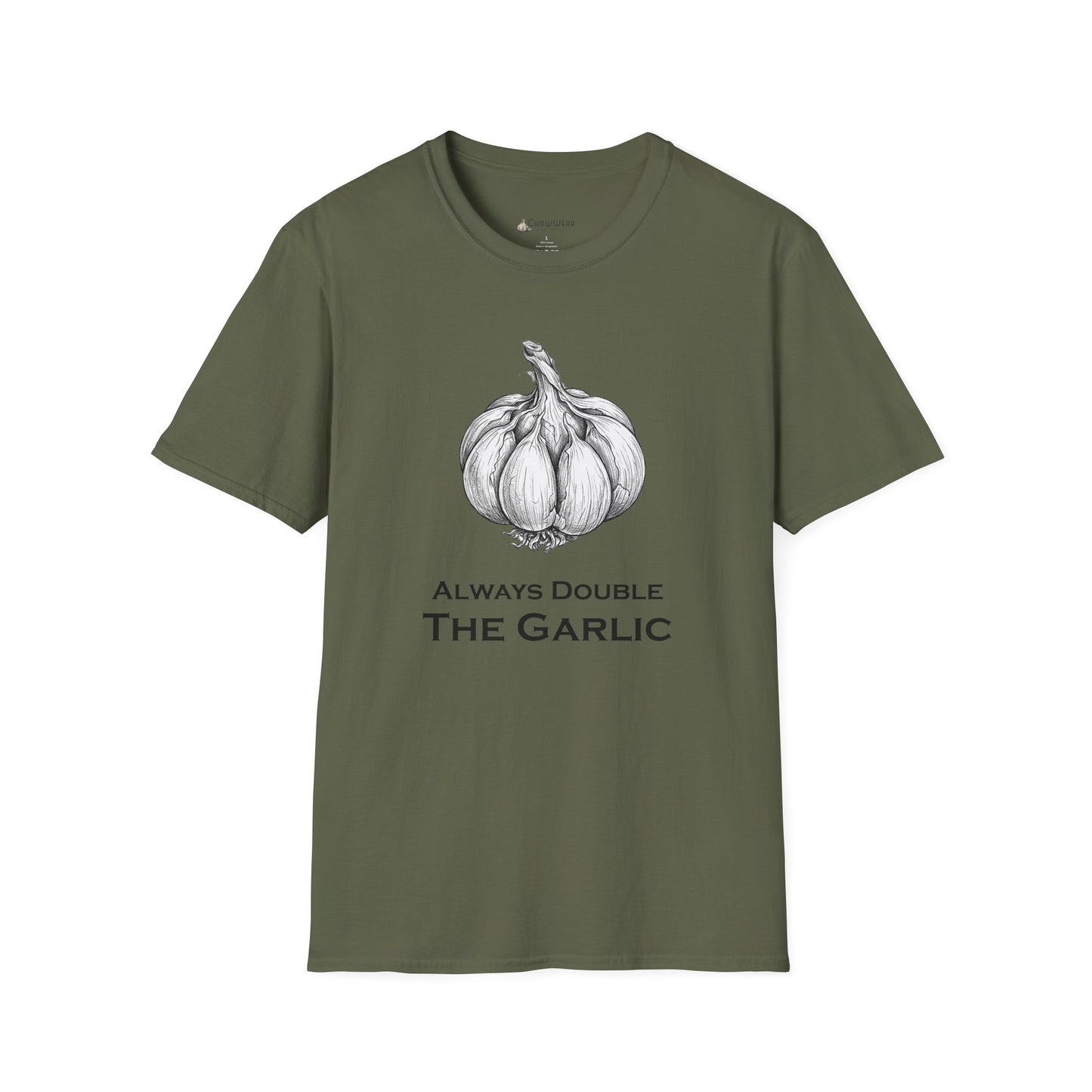 Garlic Lovers T-Shirt — 'Always Double The Garlic' Culinary Tee