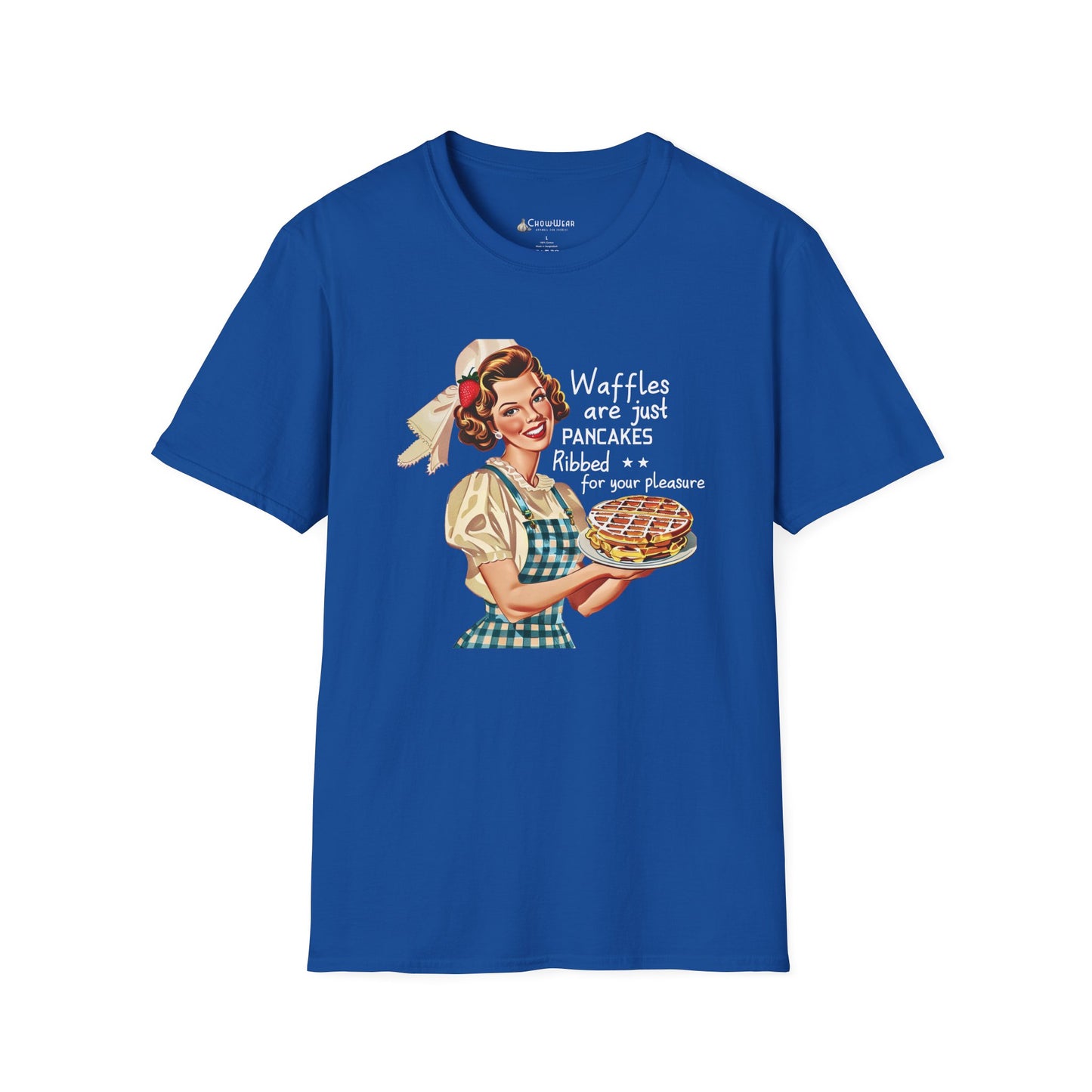 Retro Breakfast Tee – "Waffles are just pancakes dressed up for pleasure" Funny T-Shirt