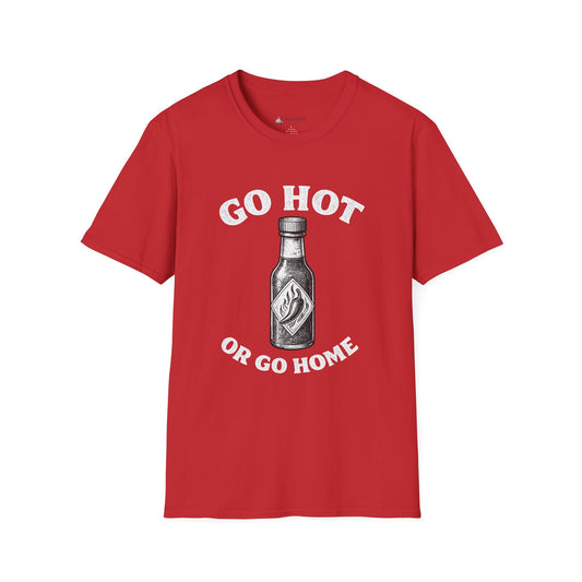 Hot Sauce T-Shirt — "Go Hot or Go Home" Chili Head Graphic Tee