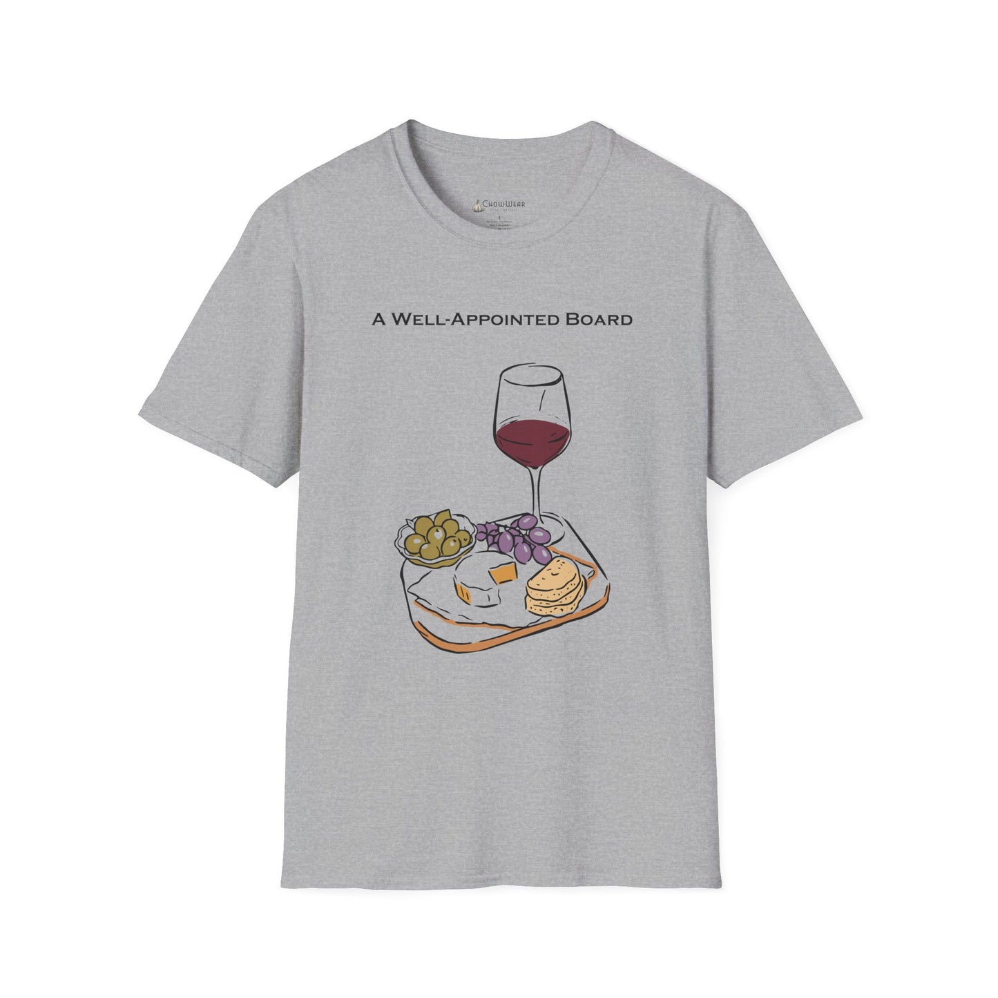 "A Well-Appointed Board" Wine & Charcuterie Graphic T-Shirt