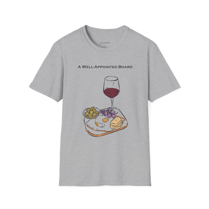 "A Well-Appointed Board" Wine & Charcuterie Graphic T-Shirt