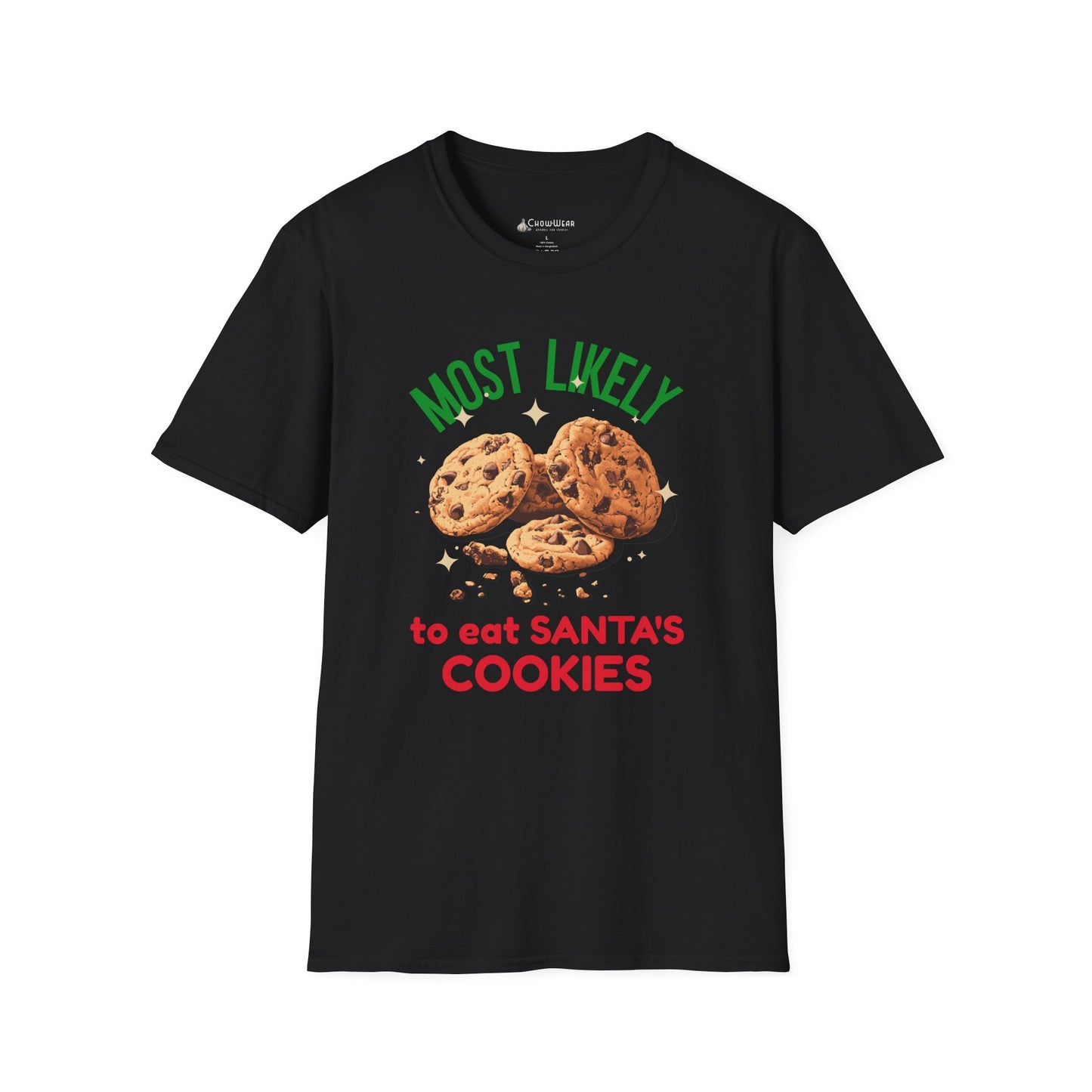 Most Likely to Eat Santa's Cookies T-Shirt — Christmas Cookie Holiday Tee