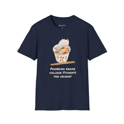 Ramen Noodle Bowl T-Shirt — “Powering Broke College Students for Decades” Funny Truth
