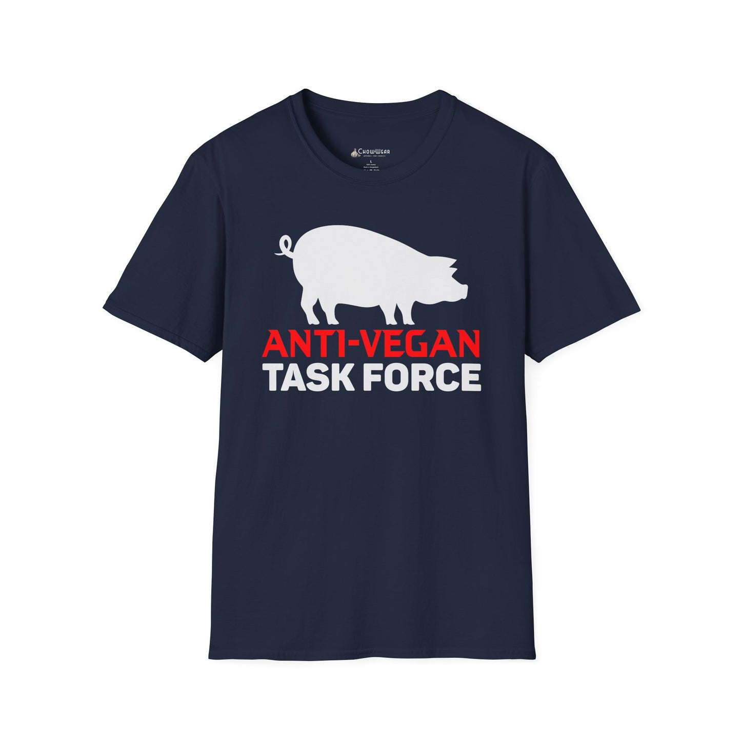 Anti-Vegan Task Force T-Shirt — Funny Pig Graphic Tee for Meat Lovers