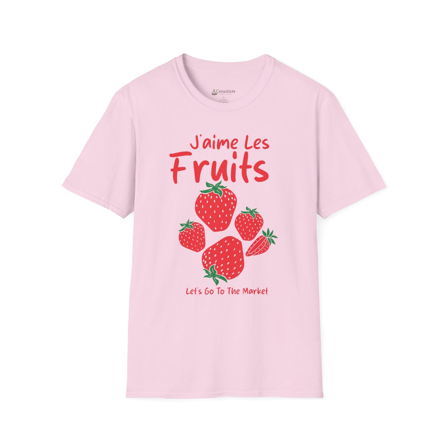Strawberry "J'aime Les Fruits" (I Love Fruit) French Farmers Market T-Shirt