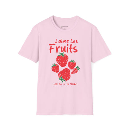Strawberry "J'aime Les Fruits" (I Love Fruit) French Farmers Market T-Shirt