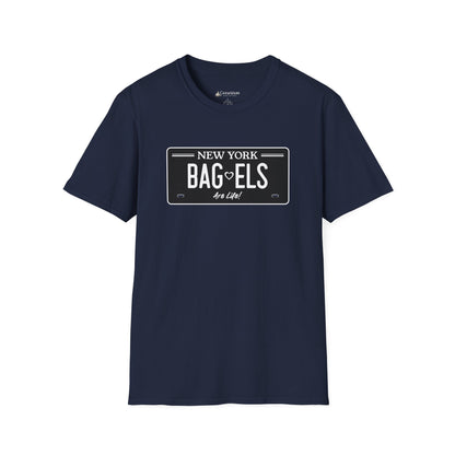 Bagels Are Life T-Shirt — New York License Plate Design