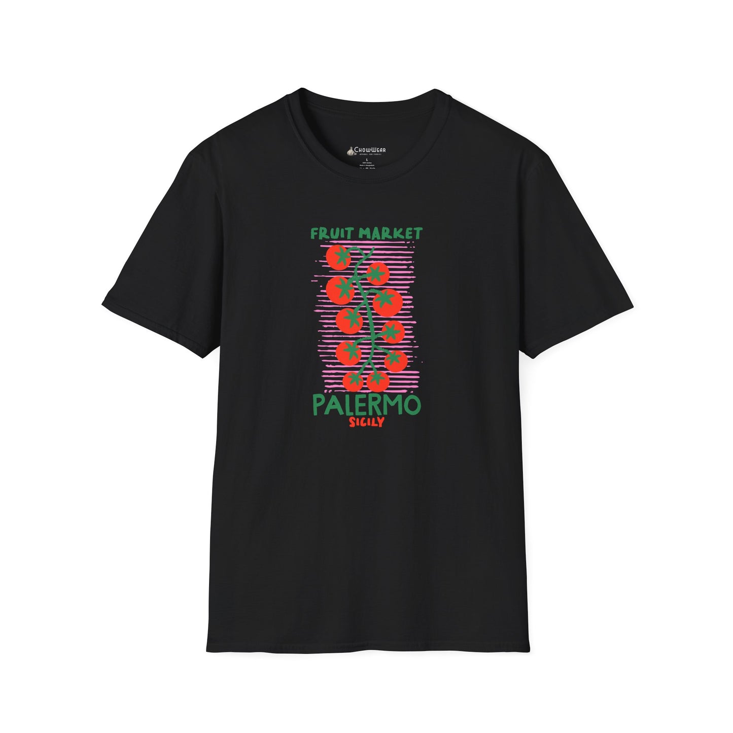 Tomato Vine Palermo Italy T‑Shirt — Fruit Market Travel Foodie Tee