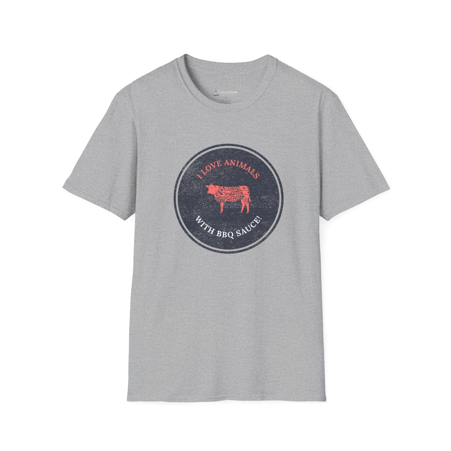 Meat Lover T-Shirt — Vintage style 'I Love Animals with BBQ Sauce' Graphic Tee