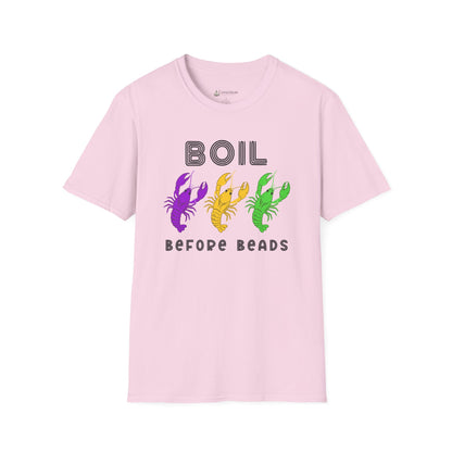Crawfish Boil T-Shirt - "Boil Before Beads" Mardi Gras Seafood Tee