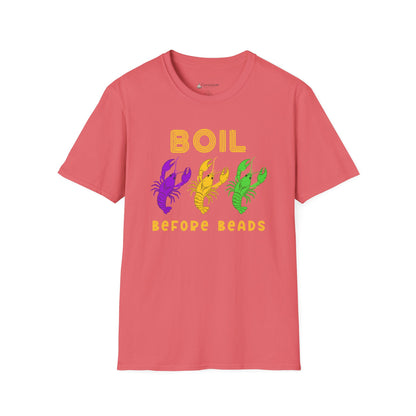 Crawfish Boil T-Shirt - "Boil Before Beads" Mardi Gras Seafood Tee