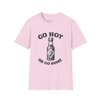 Hot Sauce T-Shirt — "Go Hot or Go Home" Chili Head Graphic Tee