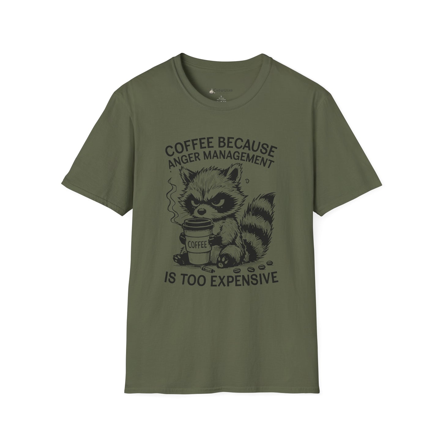 Coffee Because Anger Management Is Too Expensive Funny Raccoon T-Shirt